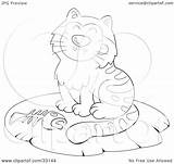 Cat Sitting Rug Clipart Kitty Grinning Sleeping Clip Fishbone Illustration Yuhaizan Yunus 2021 sketch template