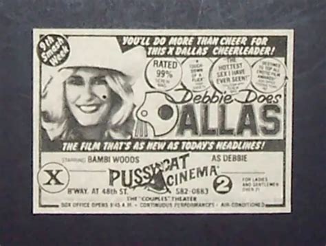 Debbie Does Dallas Pussycat Cinema 1979 X Rated Movie Ad Bambi Woods