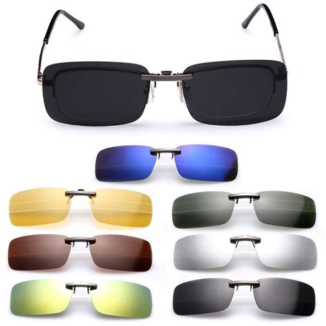 מוצר Polarized Clip On Sunglasses Men Driving Night Vision Lens Sun