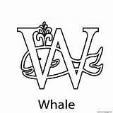Coloring Whale Alphabet Animal Pages Printable sketch template