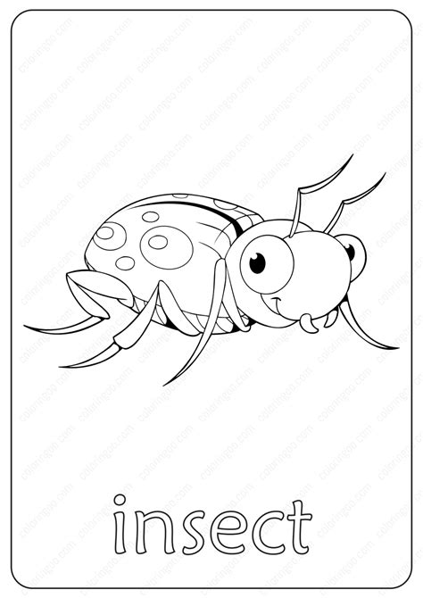 printable insect coloring page book