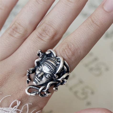 detailed ornate medusa sterling silver ring  regalrose notonthehighstreetcom