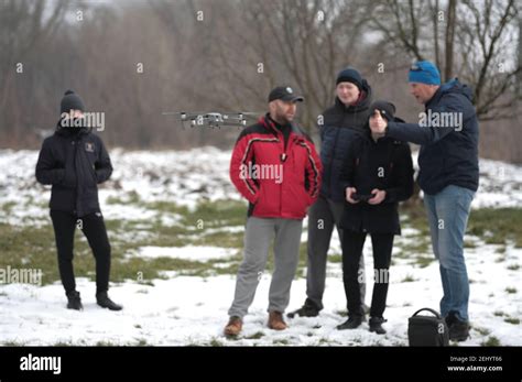 drone launch people stock photo alamy
