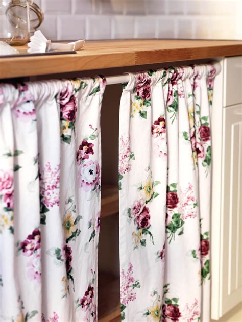 easy recessed diy underthesink cabinet curtain  split  pattern  beautiful floral