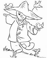 Coloring Pages Printable Scarecrows Scarecrow Halloween Popular sketch template