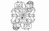 Mandala Coloring Halloween Pages Color Template Pdf Colouring Word Templates Jpeg sketch template