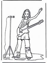 Guitar Girl Funnycoloring Music Advertisement sketch template