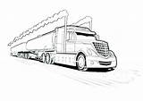 Coloring Pages Trailer Truck Getcolorings Color Trucks sketch template