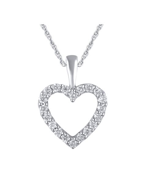 white gold genuine diamond heart pendant necklace  walmartcom