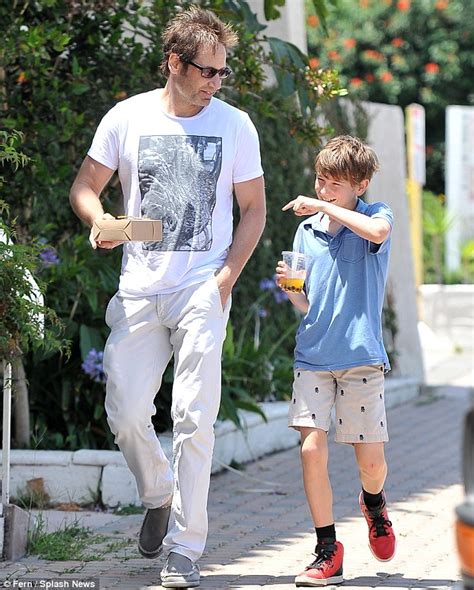 david duchovny and his lookalike 11 year old son enjoy