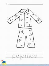 Pajama Pajamas Printable Colouring Pijama Thelearningsite Outline Rhyming Pyjamas Pyjama Pj Colorare Vestiti sketch template