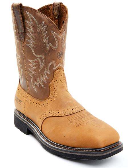 ariat mens sierra steel square toe western work boots boot barn