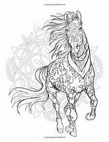 Mandalas Pferde Paard Caballos Caballo Pferd Ausmalen Volwassenen Dieren Erwachsene Paarden Kleurplaten Zentangle Malen Kleurboeken Geschilderde Kleurrijke Schetsen Tekeningen sketch template