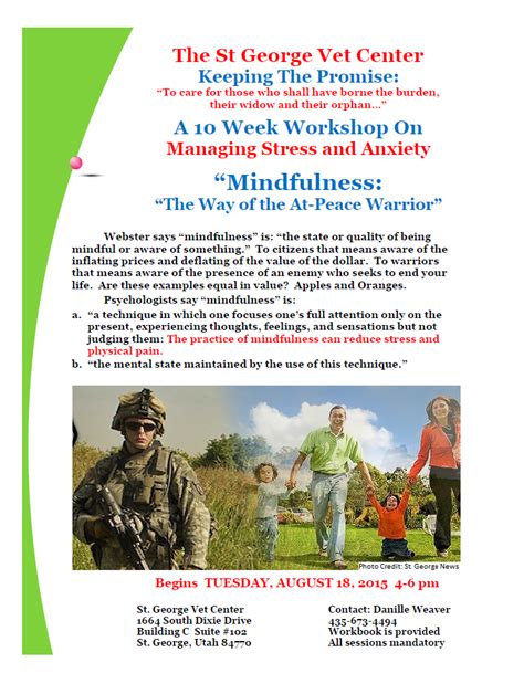 10 weeks of free ‘mindfulness workshops to diffuse stress