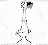 Depressed Dodo Mascot Bird Cartoon Outlined Coloring Vector Thoman Cory Clipart Royalty sketch template