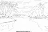 Fiume Landschaft Fluss Rivers Berge Fiumi Disegnidacoloraregratis Lichtung Stampare sketch template