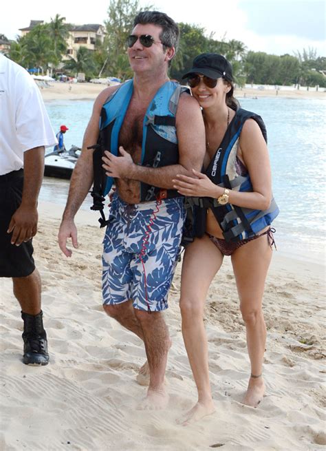 simon cowell and lauren silverman ride jet skis on holiday in barbados