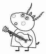 Pig Peppa Coloring Pages Gazelle Madame Friends Printable Guitar Teacher Cumpleaños Print Outline Kids Plays Colouring Para Clipart Fiesta Online sketch template