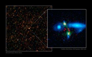 rare view  ancient galaxy crash revealed space