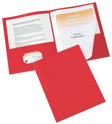 avery  pocket folders   prong fasteners holds  sheets  red folders