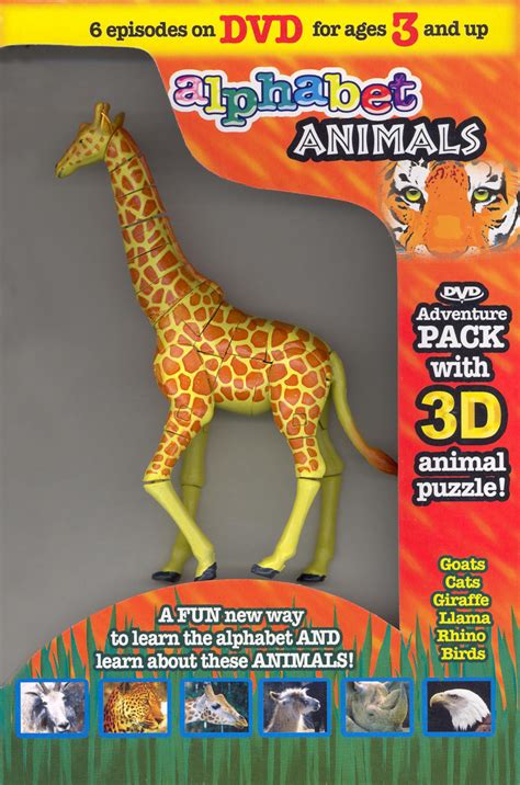 buy alphabet animals dvd adventure pack    animal puzzle