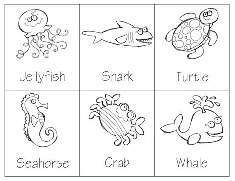 printable sea animals worksheets  preschoolers kiddo sea animals