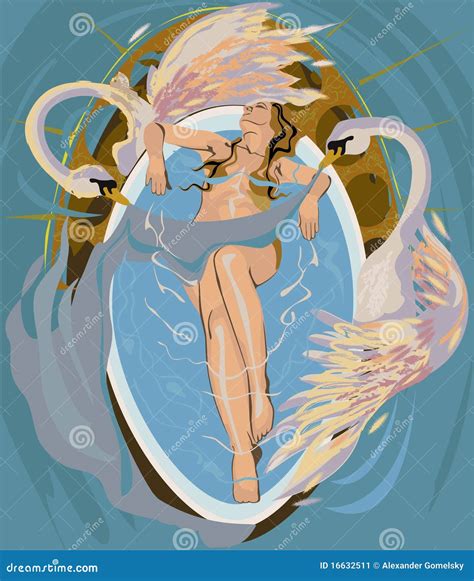bathing woman stock vector illustration of background 16632511