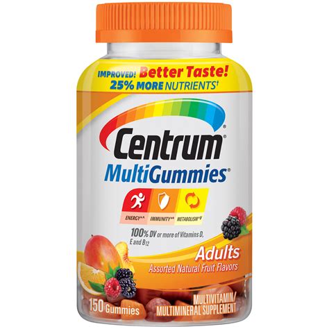 centrum multigummies adult  ct multivitamin gummies walmartcom