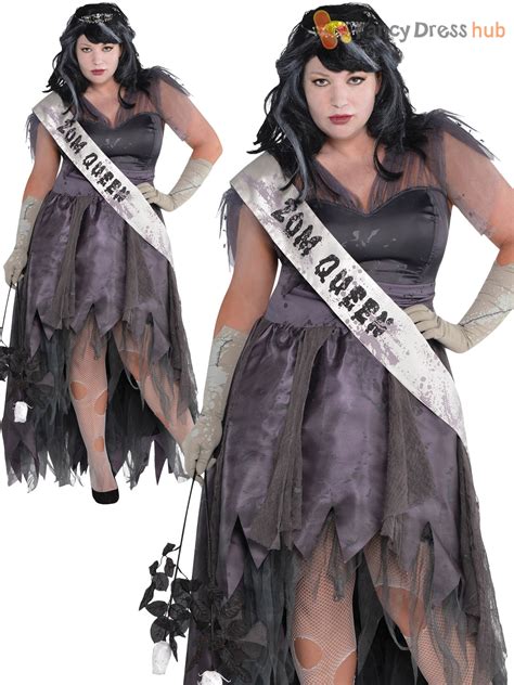 ladies zombie prom queen costume corpse bride halloween fancy dress