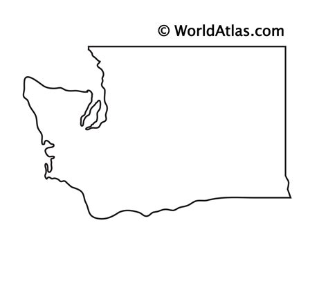 washington outline map