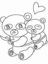 Panda Coloring Pages Kids Bear Cute Pandas Family Mothers sketch template