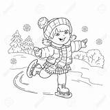 Coloring Sports Winter Pages Outline Skating Girl Cartoon Kids Book Drawing Sport Stock Illustration Printable Getdrawings Getcolorings Competition Colorings sketch template