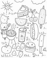 Coloring Food Pages Kawaii Cute Getdrawings sketch template