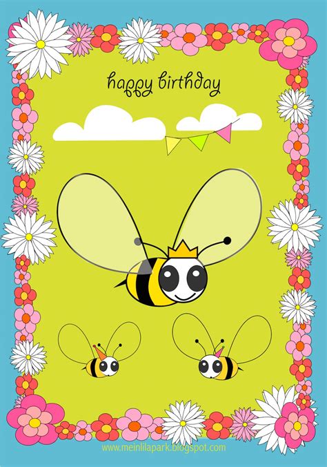 printable happy birthday card  kids ausdruckbare