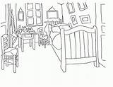 Coloring Bedroom Pages Girls Van Gogh Over Sleep Arles Kids Popular Coloringhome sketch template