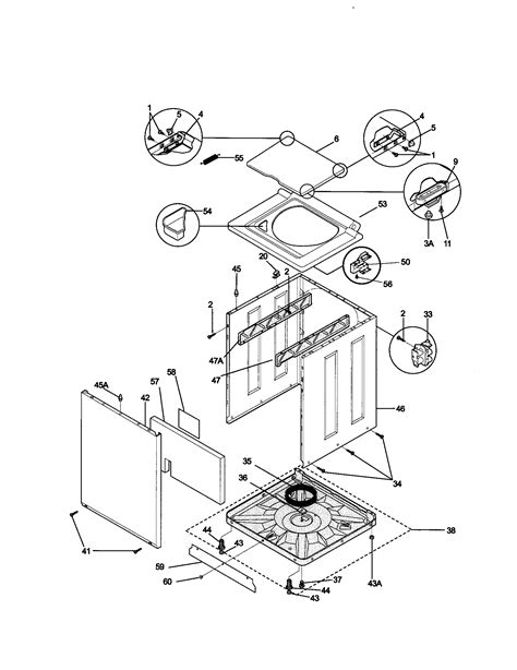 cabinet diagram parts list  model  kenmore parts washer dryer combo parts