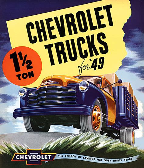 Chevrolet Trucks 1949 Mad Men Art Vintage Ad Art