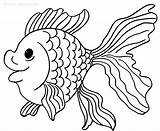 Goldfish Coloring Pages Fish Print Drawing Bowl Printable Cool2bkids Kids Getdrawings sketch template
