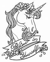 Coloring Unicorn Yourself Believe Pages Color Canvas Choose Board Colouring sketch template