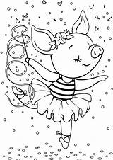 Ballerina Tulamama Pig sketch template