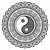 Yin Mandala Henna Tatoo Mehndi Ying Decoratieve Stijl Symbool Stockillustratie Vapcap Dynavap Adults Clipartmag Tera sketch template
