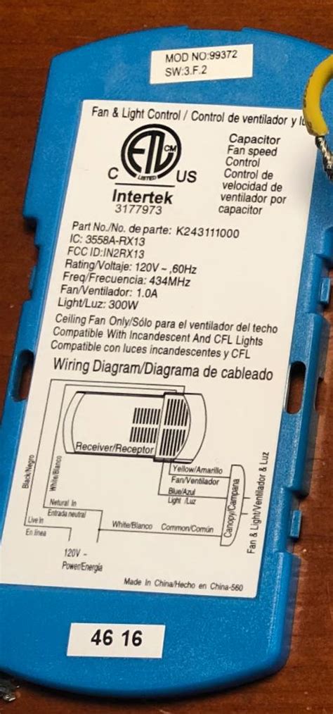 intertek  wiring diagram fan light dual  wall control  preset  hunter fan
