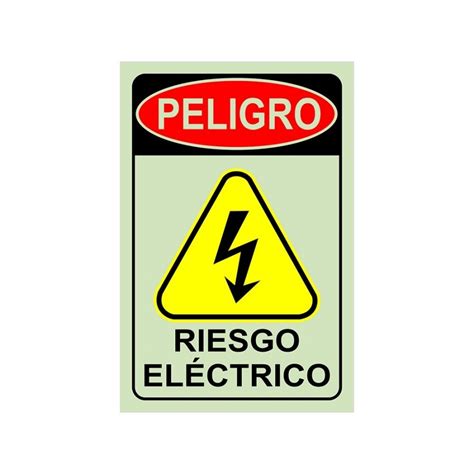 letrero en pvc fotoluminiscente riesgo electrico