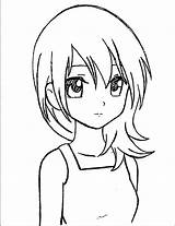 Anime Coloring Pages Drawings Printable Color Drawing Character Cartoon Characters Easy Girls Japanese Printables sketch template