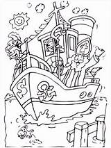 Kleurplaten Sinterklaas Stoomboot Coloring sketch template