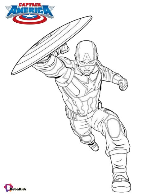 captain america running  shield coloring pages collection