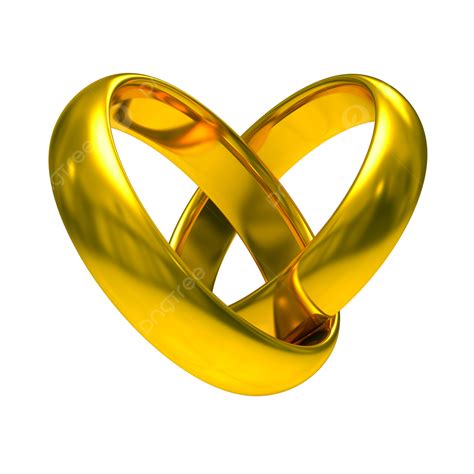 Isolated 3d Image Of Two Wedding Rings Matrimony Symbol Gold Png