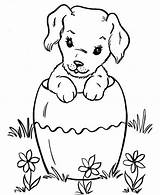 Coloring Dog Easter Pages Funny Pet Printable Bucket Vase Hiding Big Dogs Color Print Prints sketch template