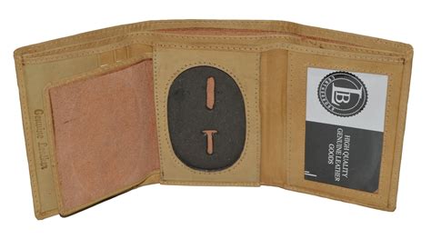 police badge id holder wallet roundoval shape  leatherboss