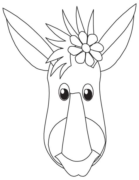 donkey face coloring page   donkey face coloring page